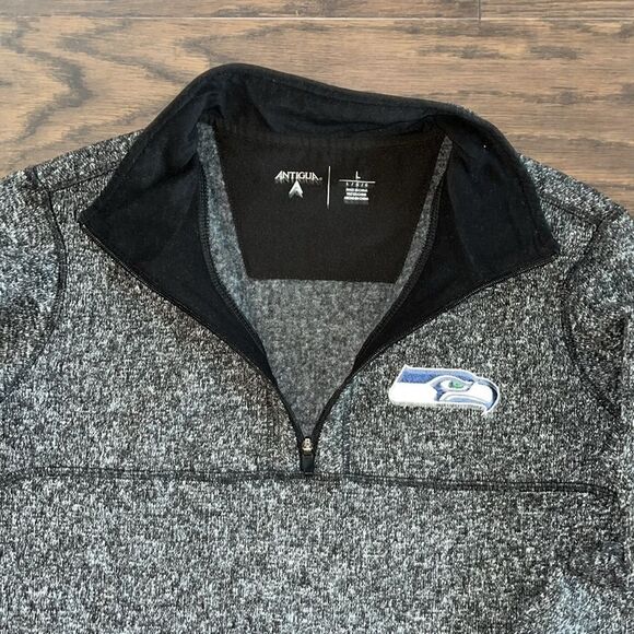 Antigua Seattle Seahawks Fleece Alpha T Neck Snowboard Ski Winter Sweatshirt L - Picture 5 of 7